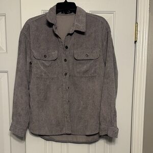 Women’s Gray Corduroy Button Down